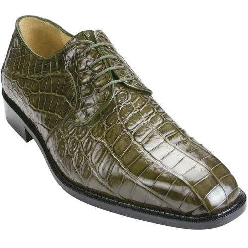 Belvedere "Panda" Olive All-Over Genuine Nile Crocodile Shoes